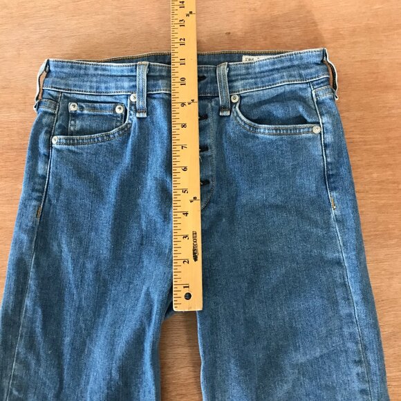 Rag & Bone Nina High Rise Ankle Skinny Jeans Women 26 Blue Button Fly Stretch - Picture 8 of 14
